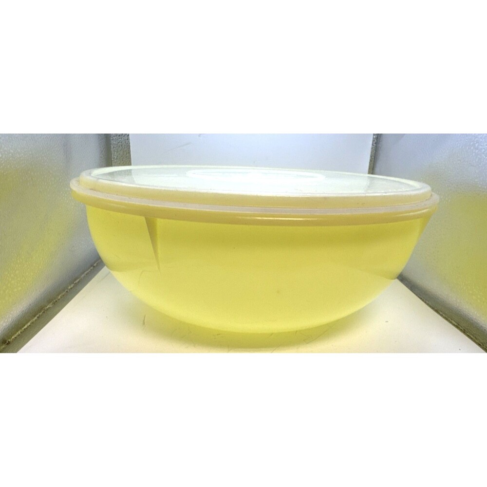 VTG Tupperware Yellow Fix N Mix Bowl 274 Sheer Lid 224 Large 26 Cup Holiday Meal - Picture 1 of 10